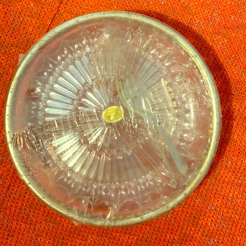 Genuine Crystal/Silver Serving Platter. New